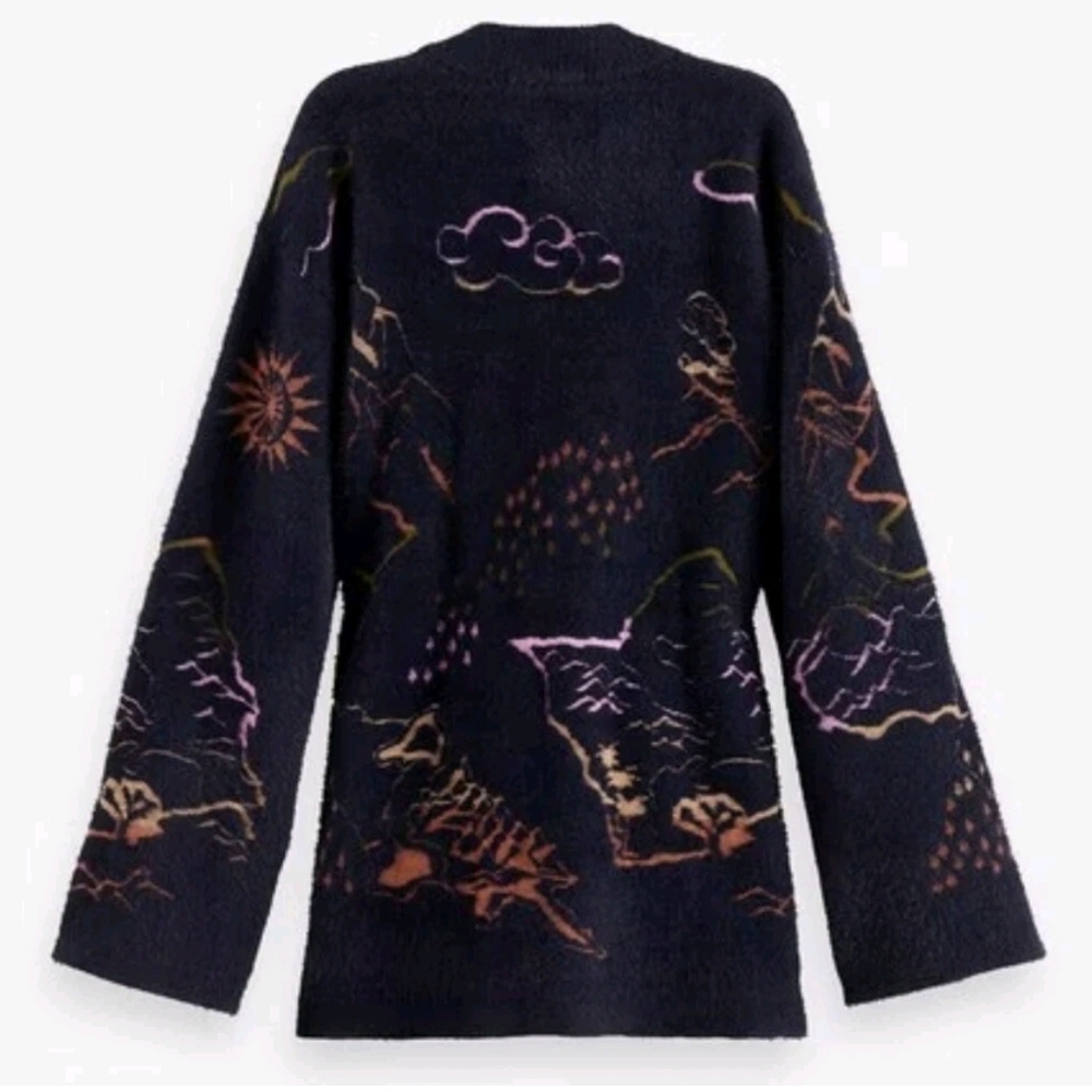 cotch & Soda Men's Jacquard Kimono Cardigan Sweater - Picture 6 of 14